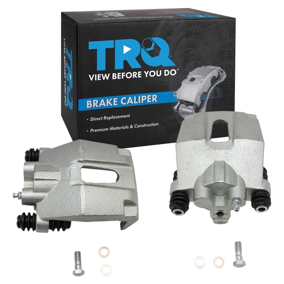 TRQ Rear Driver and Passenger Side Brake Caliper Set Caliper Brackets Fits 04 Ford F-150 04 F-150 Heritage 05-11 F-150 06-08 Lincoln Mark LT