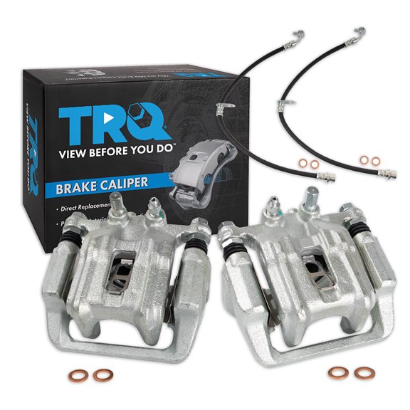 TRQ Rear Brake Caliper Set Brake Hose Compatible with 2005-2006 Honda CR-V