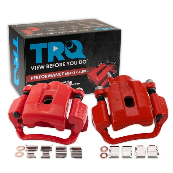 TRQ Rear Brake Caliper Set Painted Red Brackets Fits 2008-2015 Toyota Sequoia 2007-2015 Tundra