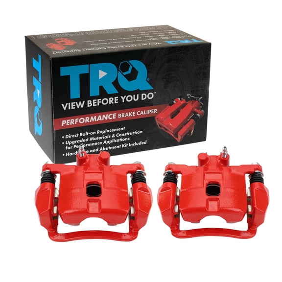 TRQ Rear Brake Caliper Set Painted Red Fits 2005-2006 Saab 9-2X 2004-2008 Subaru Forester 2004-2007 Impreza