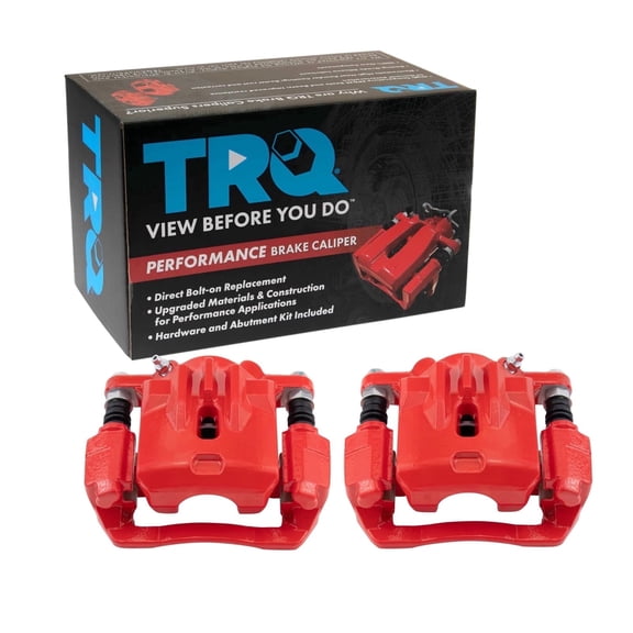 TRQ Rear Brake Caliper Set Painted Red Fits 2006-2009 Subaru Legacy 2006-2009 Subaru Outback