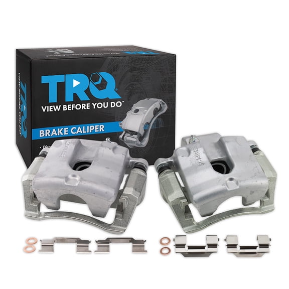 TRQ Rear Brake Caliper Set Zinc Coated Brackets Fits 2010-2015 Chevrolet Camaro