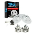 thumbnail image 1 of TRQ Rear Brake Calipers Ceramic Pads Drilled Rotors Fits Select A3 Beetle Golf Jetta, 1 of 8
