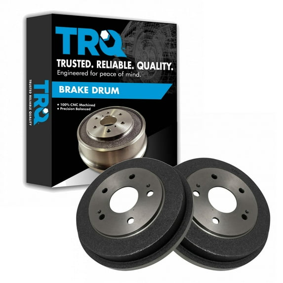 TRQ Rear Brake Drum Pair LH & RH for 97-01 Honda CRV 06-13 Civic 13-14 Fit BRA75123