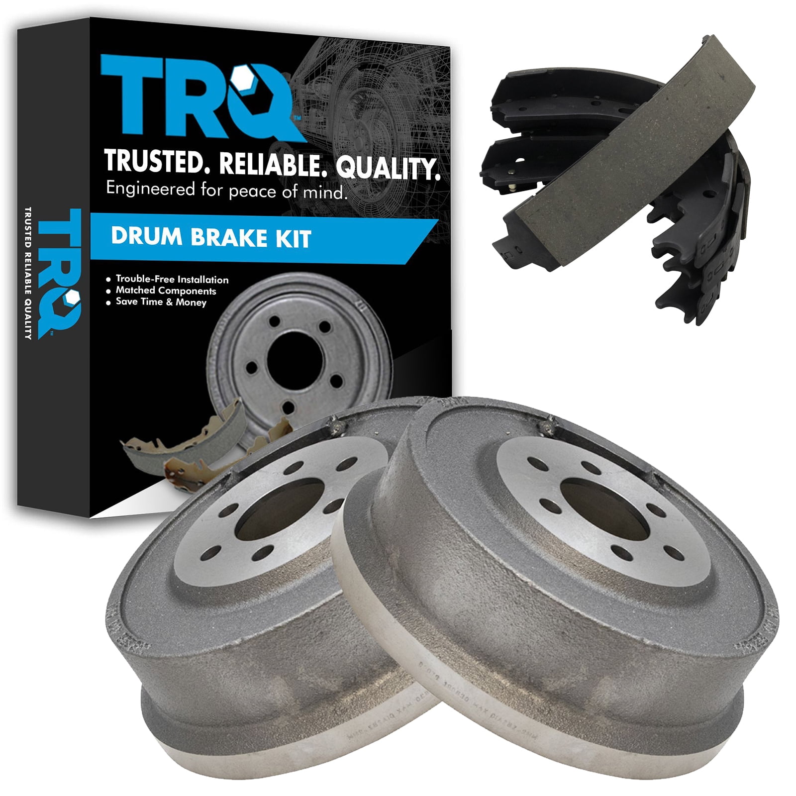 TRQ Rear Brake Drum & Shoe Kit Fits Select Dakota Durango - Walmart.com