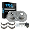 thumbnail image 1 of TRQ Rear Brake Pad & Rotor Kit Brake Pads Brake Rotor Parking Brake Shoe Set Ceramic Fits Select 1998-2000 Lexus GS400 2001-2002 IS300, 1 of 4