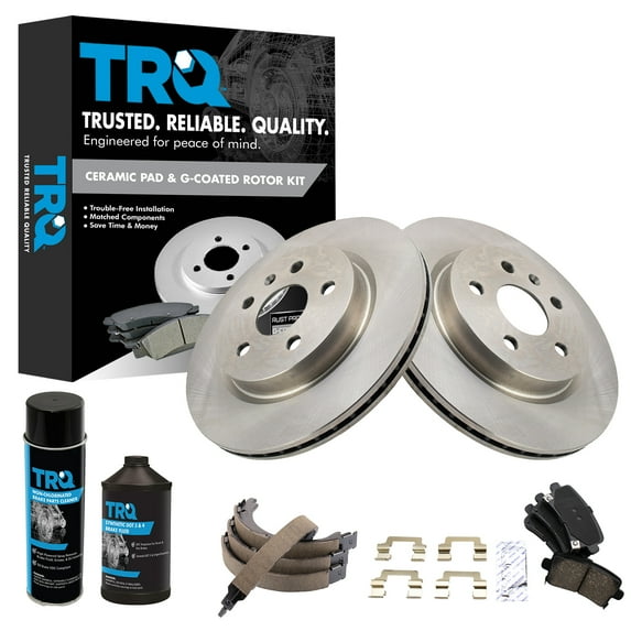 TRQ Rear Brake Pad & Rotor Kit BKA29129 Fits Select 2013-2019 Cadillac XTS