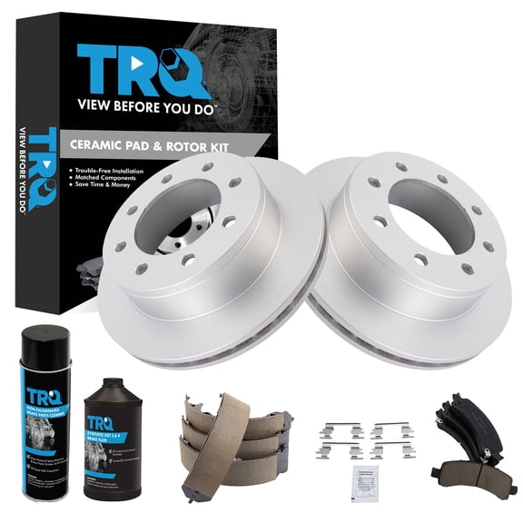 TRQ Rear Brake Pad & Rotor Kit BKA34733 Fits Select 2008-2016 Chevrolet Express 3500 , 2008-2016 GMC Savana 3500