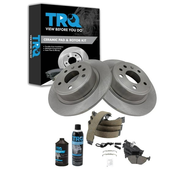 TRQ Rear Brake Pad & Rotor Kit BKA34761 Fits Select 1999-2009 Saab 9-5