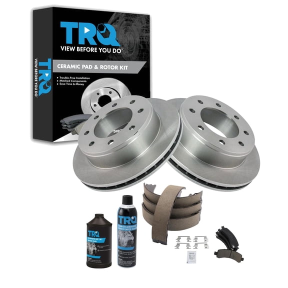 TRQ Rear Brake Pad & Rotor Kit BKA34763 Fits Select 2009-2020 Chevrolet Express 2500 , 2008-2020 Chevrolet Express 3500 , 2009-2020 GMC Savana 2500 , 2008-2020 GMC Savana 3500