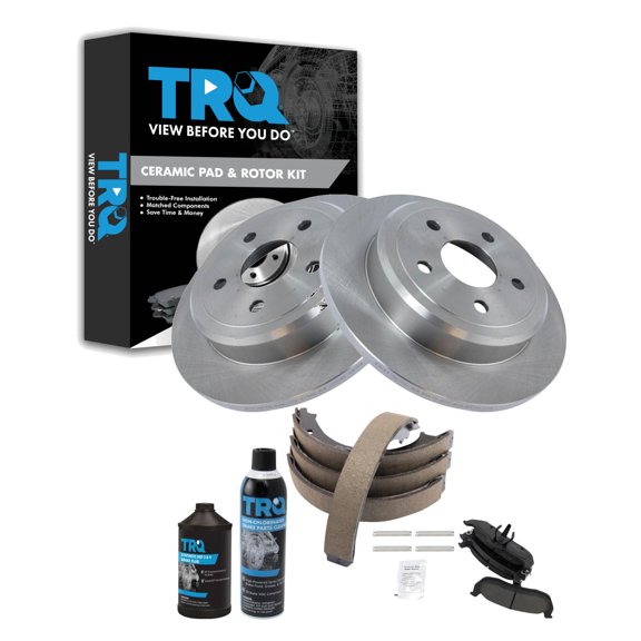 TRQ Rear Brake Pad & Rotor Kit BKA34773 Fits Select 2006-2010 Jeep Commander , 2005-2010 Jeep Grand Cherokee