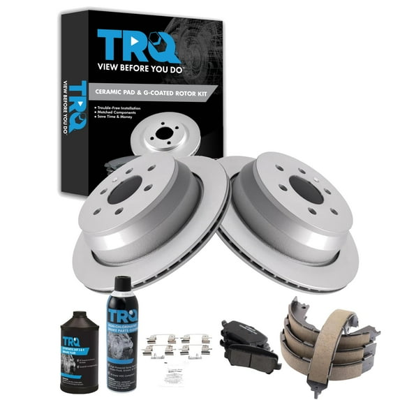 TRQ Rear Brake Pad & Rotor Kit BKA34778 Fits Select 2015-2019 GMC Canyon , 2015-2019 Chevrolet Colorado