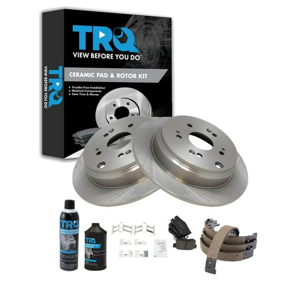 TRQ Rear Brake Pad & Rotor Kit BKA34975 Fits Select 2007-2012 Acura RDX