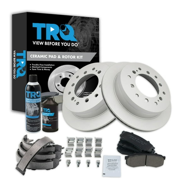 TRQ Rear Brake Pad & Rotor Kit BKA35021 Fits Select 2003-2009 Toyota 4Runner , 2007-2009 Toyota FJ Cruiser , 2003-2009 Lexus GX470 , 2001-2007 Toyota Sequoia
