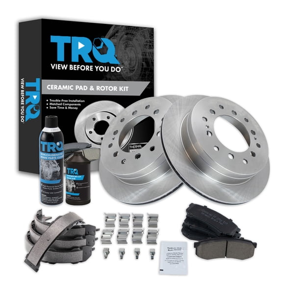 TRQ Rear Brake Pad & Rotor Kit BKA35022 Fits Select 2003-2009 Toyota 4Runner , 2007-2009 Toyota FJ Cruiser , 2003-2009 Lexus GX470 , 2001-2007 Toyota Sequoia