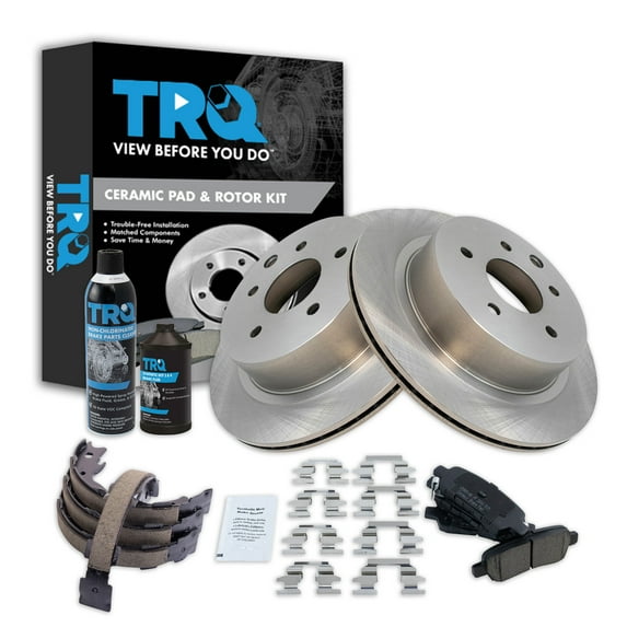 TRQ Rear Brake Pad & Rotor Kit BKA35038 Fits Select 2011-2022 Nissan LEAF , 2008-2013 Nissan Rogue , 2014-2015 Nissan Rogue Select
