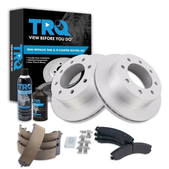 TRQ Rear Brake Pad & Rotor Kit BKA38364 Fits Select 2009-2016 Chevrolet Express 3500 , 2009-2016 GMC Savana 3500