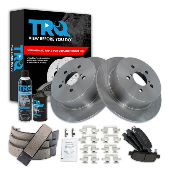 TRQ Rear Brake Pad & Rotor Kit BKA38729 Fits Select 2008-2009 Subaru Legacy