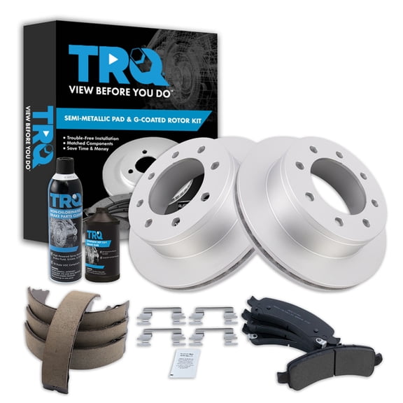 TRQ Rear Brake Pad & Rotor Kit BKA38736 Fits Select 2009-2016 Chevrolet Express 2500 , 2008-2016 Chevrolet Express 3500 , 2009-2016 GMC Savana 2500 , 2008-2016 GMC Savana 3500