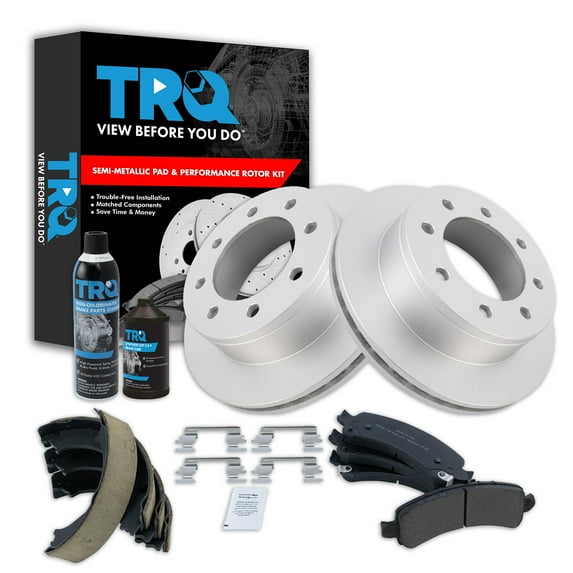 TRQ Rear Brake Pad & Rotor Kit BKA38738 Fits Select 2006-2008 Chevrolet Express 2500 , 2003-2007 Chevrolet Express 3500 , 2006-2008 GMC Savana 2500 , 2003-2007 GMC Savana 3500