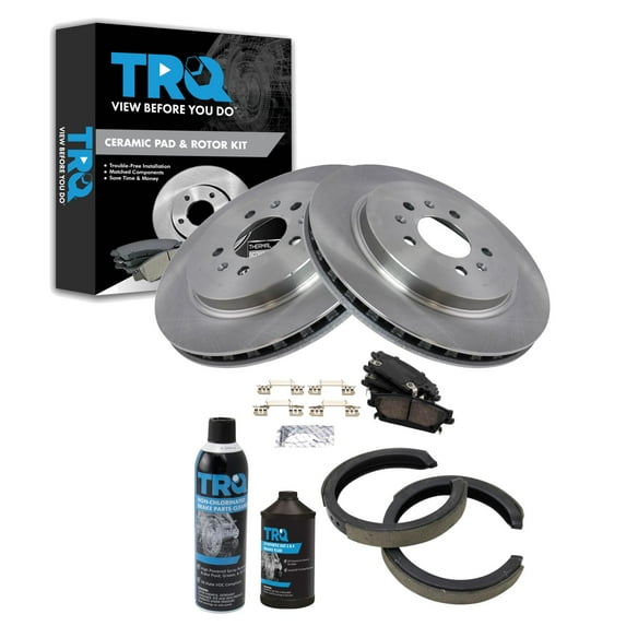 TRQ Rear Brake Pad & Rotor Kit BKA42530 Fits Select 2010-2010 Cadillac STS