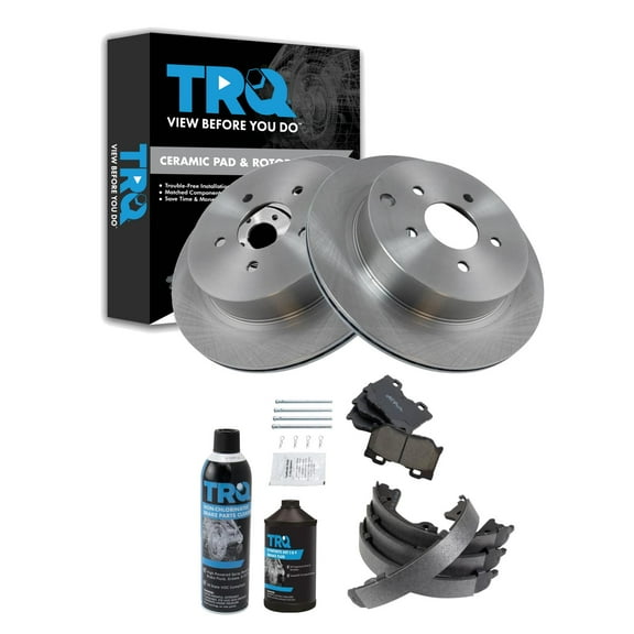 TRQ Rear Brake Pad & Rotor Kit BKA42668 Fits Select 2014-2017 INFINITI Q50 , 2017-2017 INFINITI Q60 , 2014-2017 INFINITI Q70 , 2015-2019 INFINITI Q70L , 2014-2014 INFINITI QX70