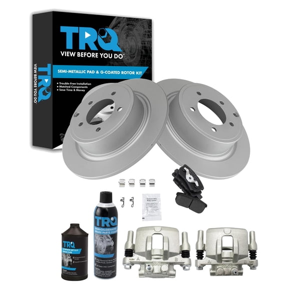 TRQ Rear Brake Pad & Rotor Kit BKA45032 Fits Select 2011-2011 Dodge Caliber