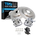 thumbnail image 1 of TRQ Rear Brake Pad & Rotor Kit Brake Caliper Brake Pads Brake Rotor Semi-Metallic Solid Fits Select 2005-2007 Ford Five Hundred Freestyle 2008-2009 Taurus Taurus X Mercury Montego Sable, 1 of 5