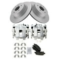 thumbnail image 1 of TRQ Rear Brake Pad & Rotor Kit Brake Caliper Brake Pads Brake Rotor Semi-Metallic Vented Premium G-Coated Fits Select 2011-2012 INFINITI G25 2011-2013 G37 2015 Q40 2010-2019 Nissan 370Z, 1 of 6