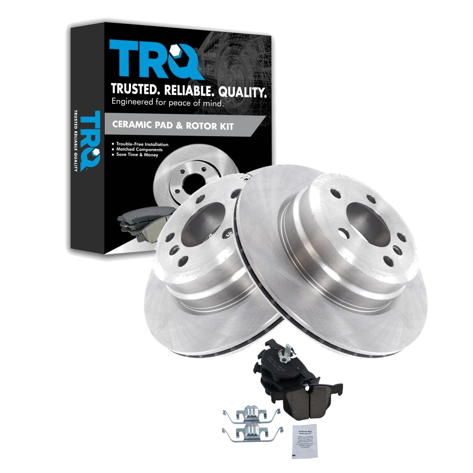 TRQ Front And Rear Brake Pad & Drilled Rotors Kit For 2007-2018 BMW X5 And 2011-2018 X6