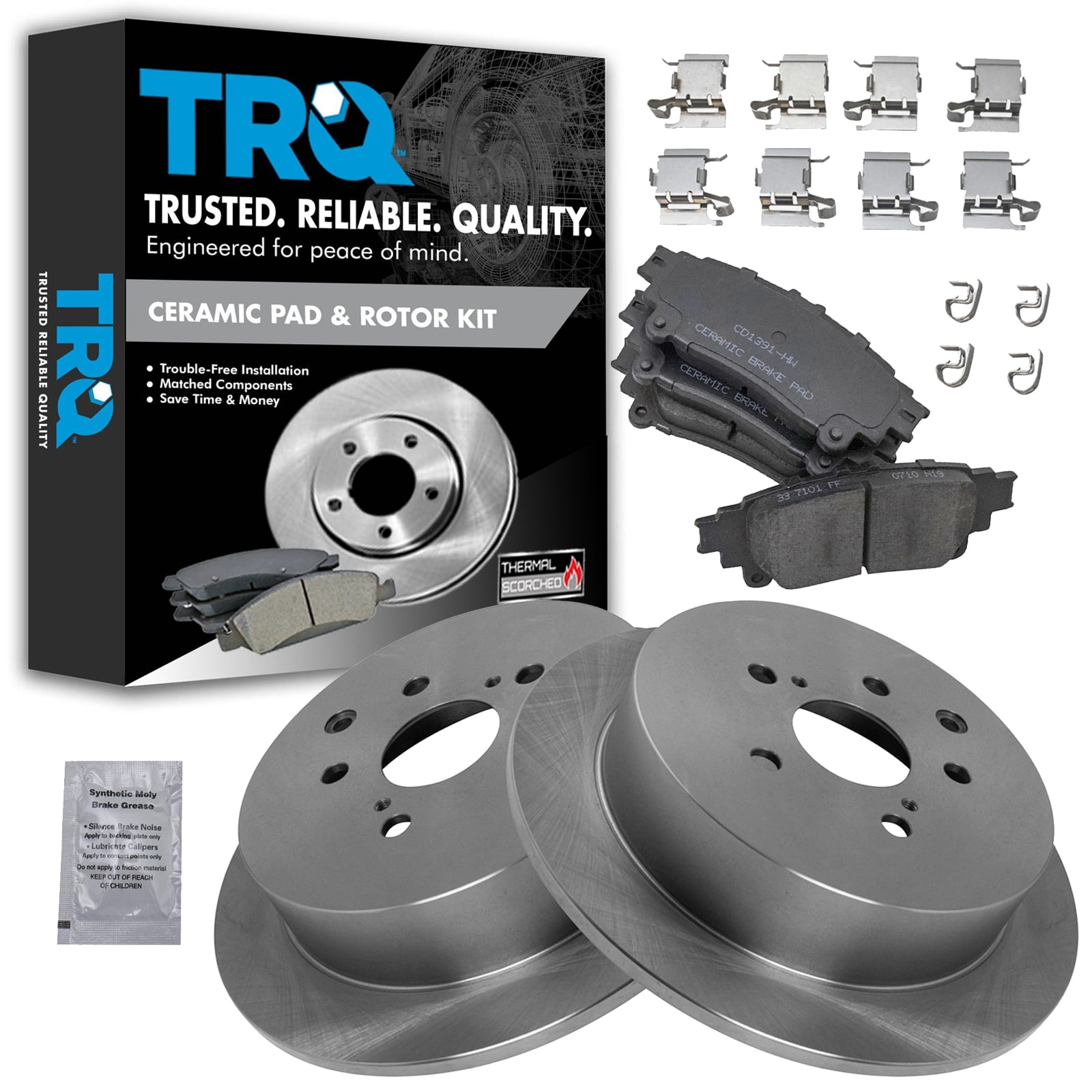 Lexus Rx 350 Rear Brake Rotor Replacement TRQ Rear Brake Pad & Rotor Kit Brake Pads Brake Rotor Ceramic Fits ...