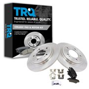 TRQ Rear Brake Pad and Rotor Set Ceramic Solid Rotors Fits 2017-2020 Hyundai Elantra 2017-2021 Ioniq 2017-2019 Kia Niro