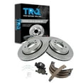 thumbnail image 1 of TRQ Rear Brake Pad & Rotor Kit Brake Pads Brake Rotor Parking Brake Shoe Set Ceramic Fits Select 2001-2006 BMW 330Ci 2001-2005 330i 330xi, 1 of 6