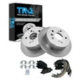 thumbnail image 1 of TRQ Rear Brake Pad & Rotor Kit Brake Pads Brake Rotor Parking Brake Shoe Set Ceramic Fits Select 2005-2007 Toyota Avalon 2002-2006 Camry 2004-2008 Solara, 1 of 6