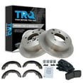 thumbnail image 1 of TRQ Rear Brake Pad & Rotor Kit Brake Pads Brake Rotor Parking Brake Shoe Set Ceramic Fits Select 2009-2014 Mitsubishi Lancer, 1 of 4