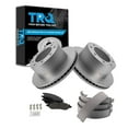 thumbnail image 1 of TRQ Rear Brake Pad & Rotor Kit Brake Pads Brake Rotor Parking Brake Shoe Set Semi-Metallic Fits Select 2005-2007 Ford F-250 Super Duty F-350 Super Duty, 1 of 4