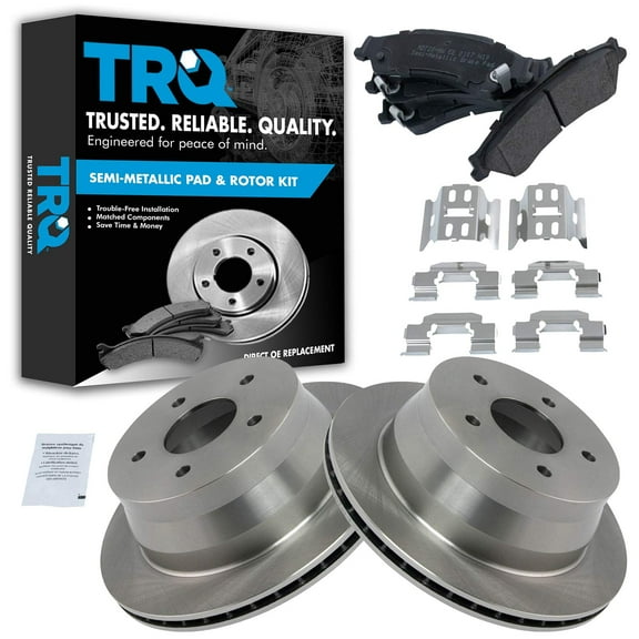 TRQ Rear Brake Pad & Rotor Kit Brake Pads Brake Rotor Semi-Metallic Fits Select 1997-2005 Chevrolet Blazer 1998-2004 S10 1997-2001 GMC Jimmy Sonoma 1998-2000 Isuzu Hombre Oldsmobile Bravada
