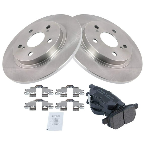 TRQ Rear Brake Pad & Rotor Kit Brake Pads Brake Rotor Semi-Metallic Fits Select 2009-2010 Pontiac Vibe 2016 Scion iM 2008-2015 xB 2017-2018 Toyota Corolla iM 2009-2013 Matrix