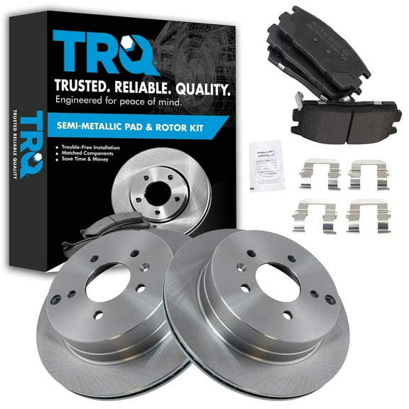 TRQ Rear Brake Pad & Rotor Kit Brake Pads Brake Rotor Semi-Metallic Fits Select 2012-2015 Chevrolet Captiva Sport 2007-2009 Equinox Pontiac Torrent 2008-2010 Saturn Vue Suzuki XL-7