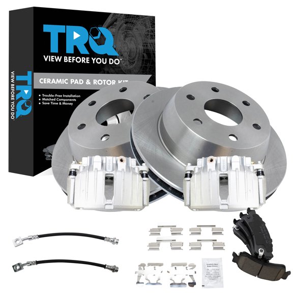 TRQ Rear Brake Pad & Rotor Kit Ceramic Fits 2002 Cadillac Escalade Escalade EXT 2000-2001 GMC Yukon XL 1500