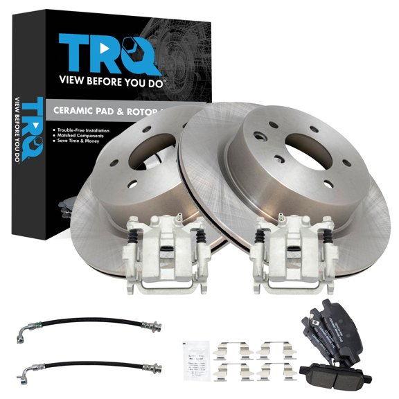 TRQ Rear Brake Pad & Rotor Kit Ceramic Fits 2006-2009 INFINITI M35 M45