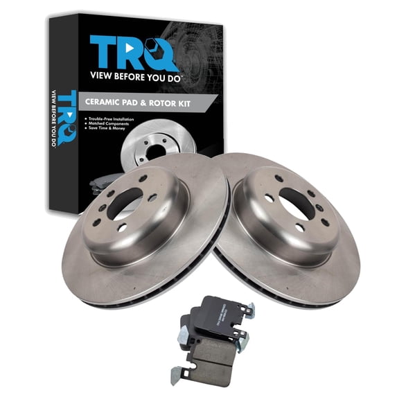 TRQ Rear Brake Pad & Rotor Kit Ceramic Fits BMW