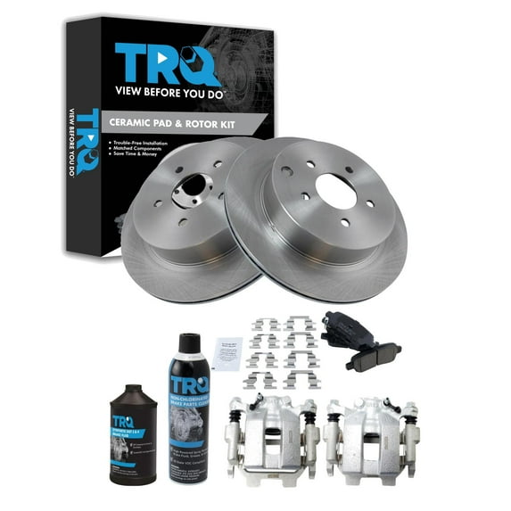 TRQ Rear Brake Pad & Rotor Kit Fits 2011-2018 INFINITI 2009-2020 Nissan
