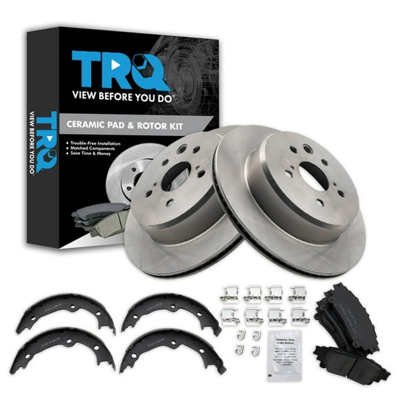 TRQ Rear Brake Pad & Rotor Kit Fits Select 2016 Lexus GS350 GS450h IS200t IS300 IS350 RC350