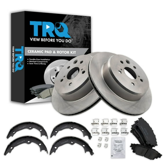 TRQ Rear Brake Pad & Rotor Kit Fits Select 2016 Lexus GS350 GS450h IS200t IS300 IS350 RC350