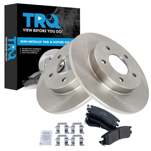 TRQ Rear Brake Pad & Rotor Kit Semi-Metallic Fits 93 Allante 95-03 Aurora 94-99 DeVille 97-02 Eldorado LeSabre 97-05 Park Avenue 92-99 Riviera 92-97 Seville 92 Toronado