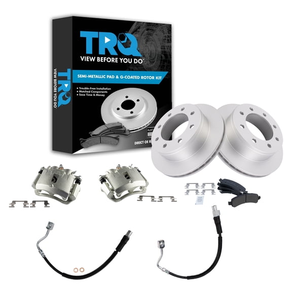 TRQ Rear Brake Pad & Rotor Kit Fits Select 03-11 Chevrolet Express 2500 3500 GMC Savana