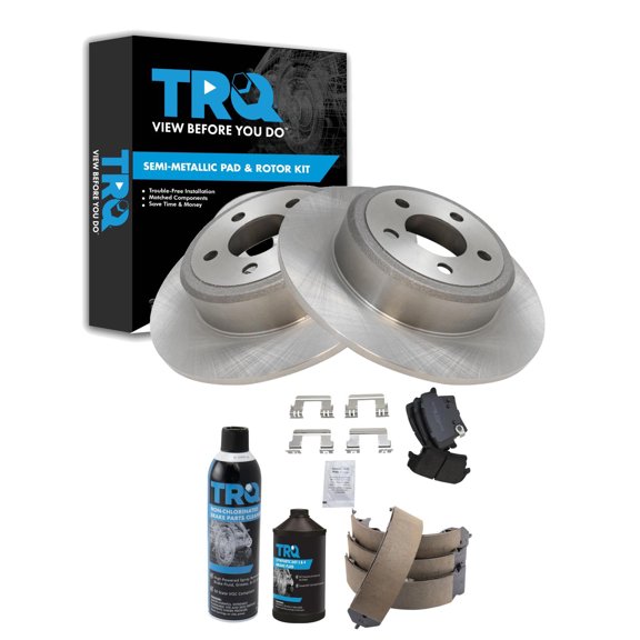 TRQ Rear Brake Pad & Rotor Kit Semi-Metallic Fits 2005-2021 Chrysler 300 2009-2021 Dodge Challenger 2006-2021 Charger 2005-2008 Magnum