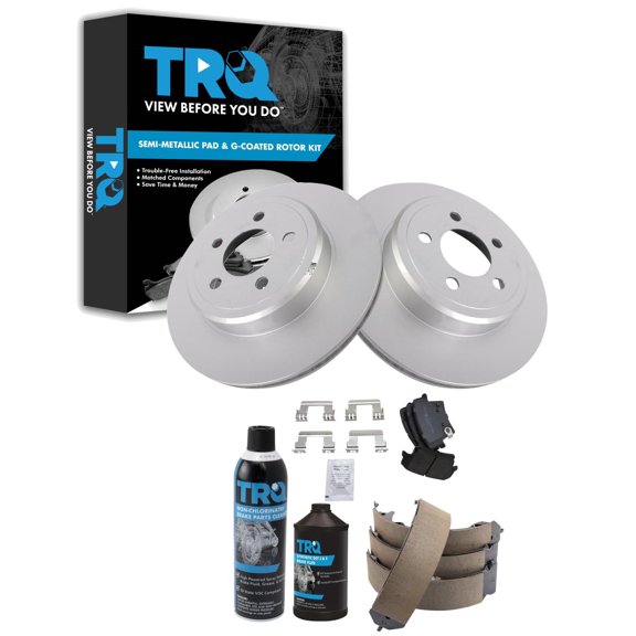TRQ Rear Brake Pad & Rotor Kit Semi-Metallic Fits 2005-2021 Chrysler 300 2009-2021 Dodge Challenger 2006-2021 Charger 2005-2008 Magnum