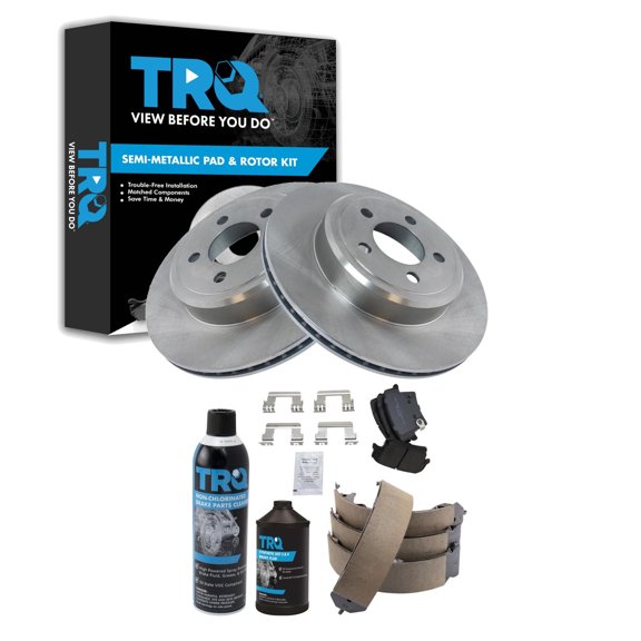 TRQ Rear Brake Pad & Rotor Kit Semi-Metallic Fits 2005-2021 Chrysler 300 2009-2021 Dodge Challenger 2006-2021 Charger 2005-2008 Magnum